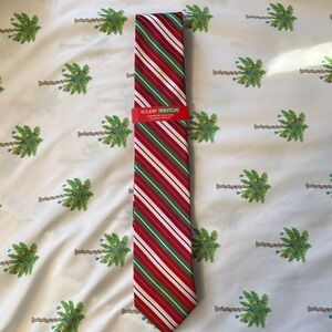 Festive Christmas Striped Tie in Red and Green